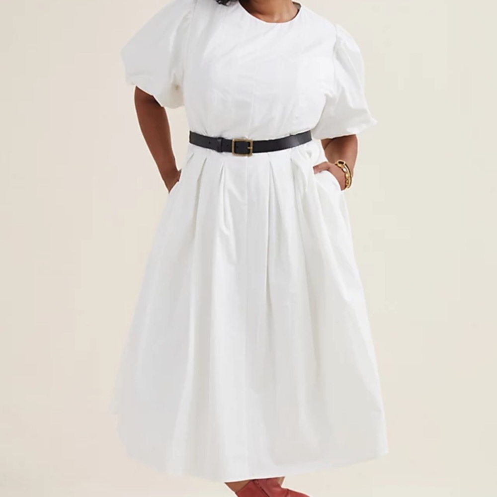 NWT Anthropologie Eri & Ali White Corset  Midi Dress